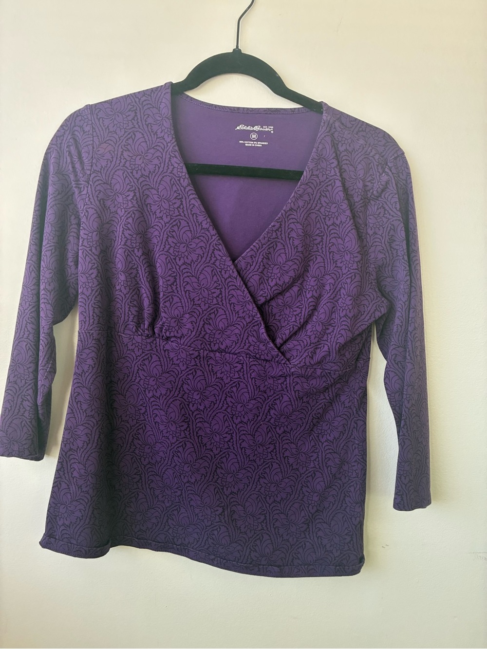 Eddie Bauer Purple Wrap-Style Long Sleeve Top